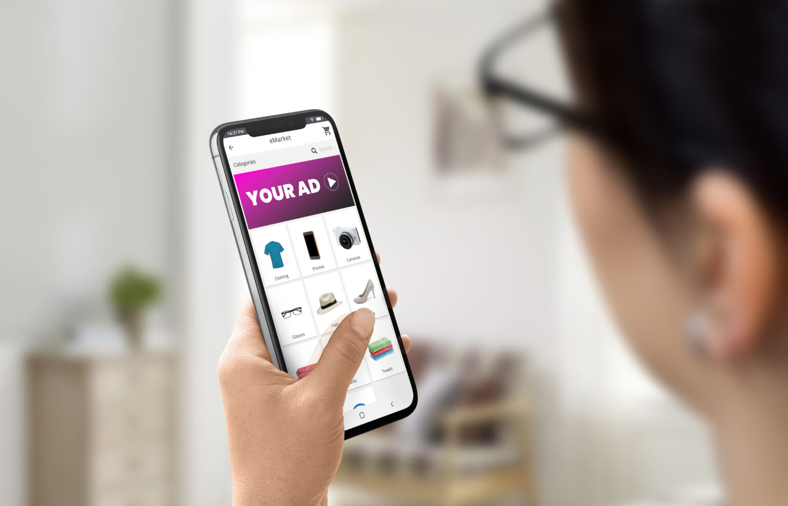Digital Ad Banner Placement On Mobile Phone