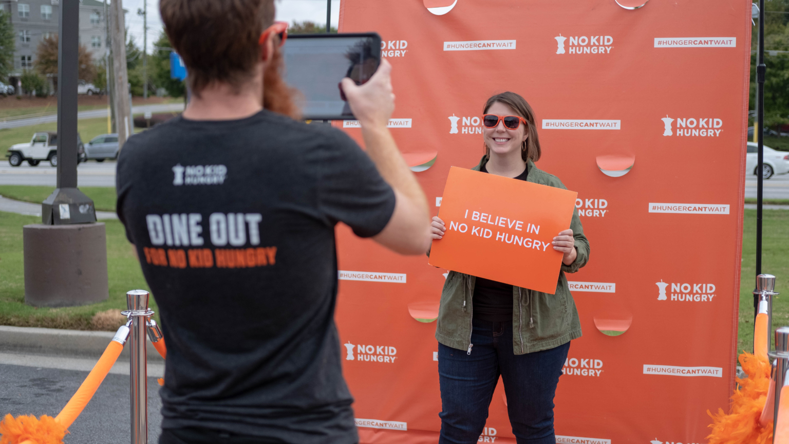 L A I Video No Kid Hungry Backdrop