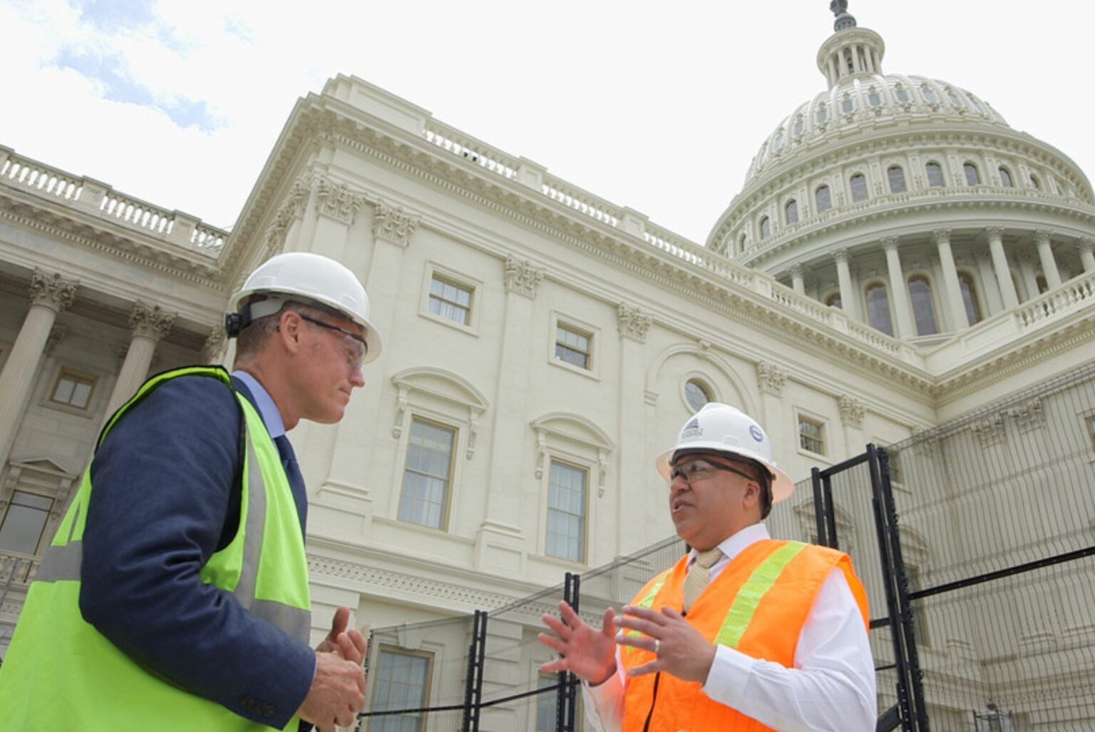 Screen Shot From An L A I Video Shoot At The Capitol Building Showing Two G S A Staff Members.