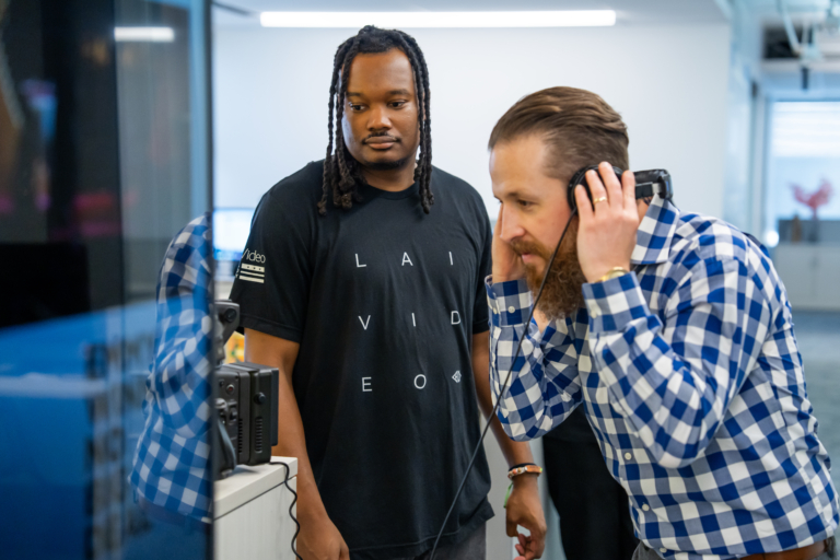 Video Team Checking Audio